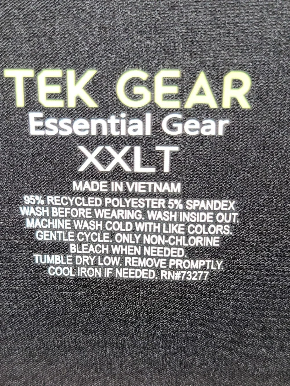 NWT Tek Gear Essential Gear Black Short Sleeve Performance Tee XXLT